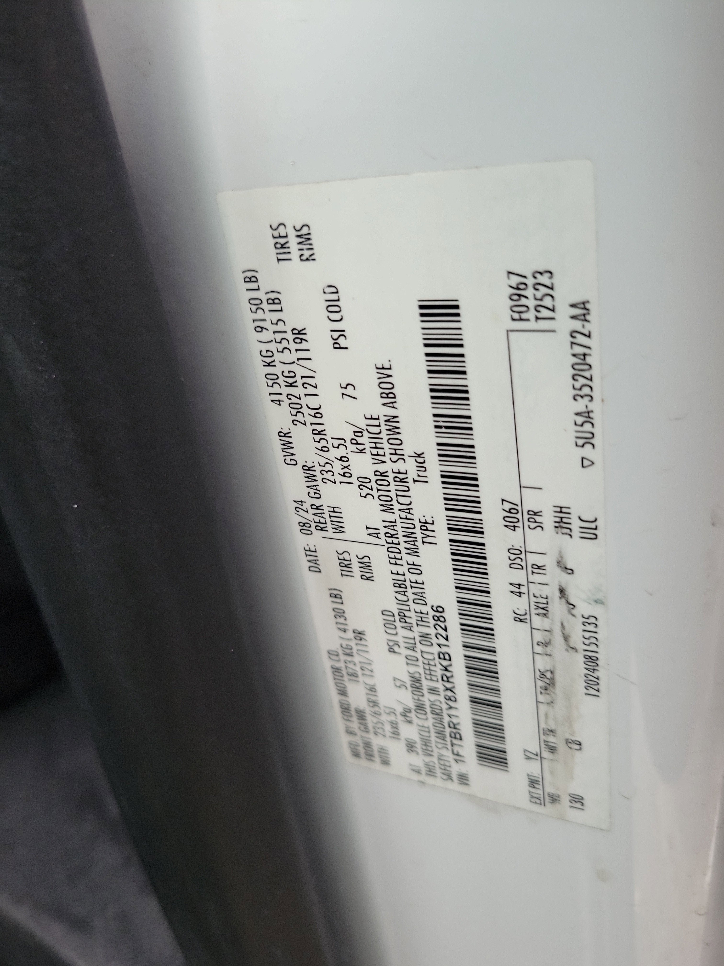 2024 Ford Transit Cargo Van T250