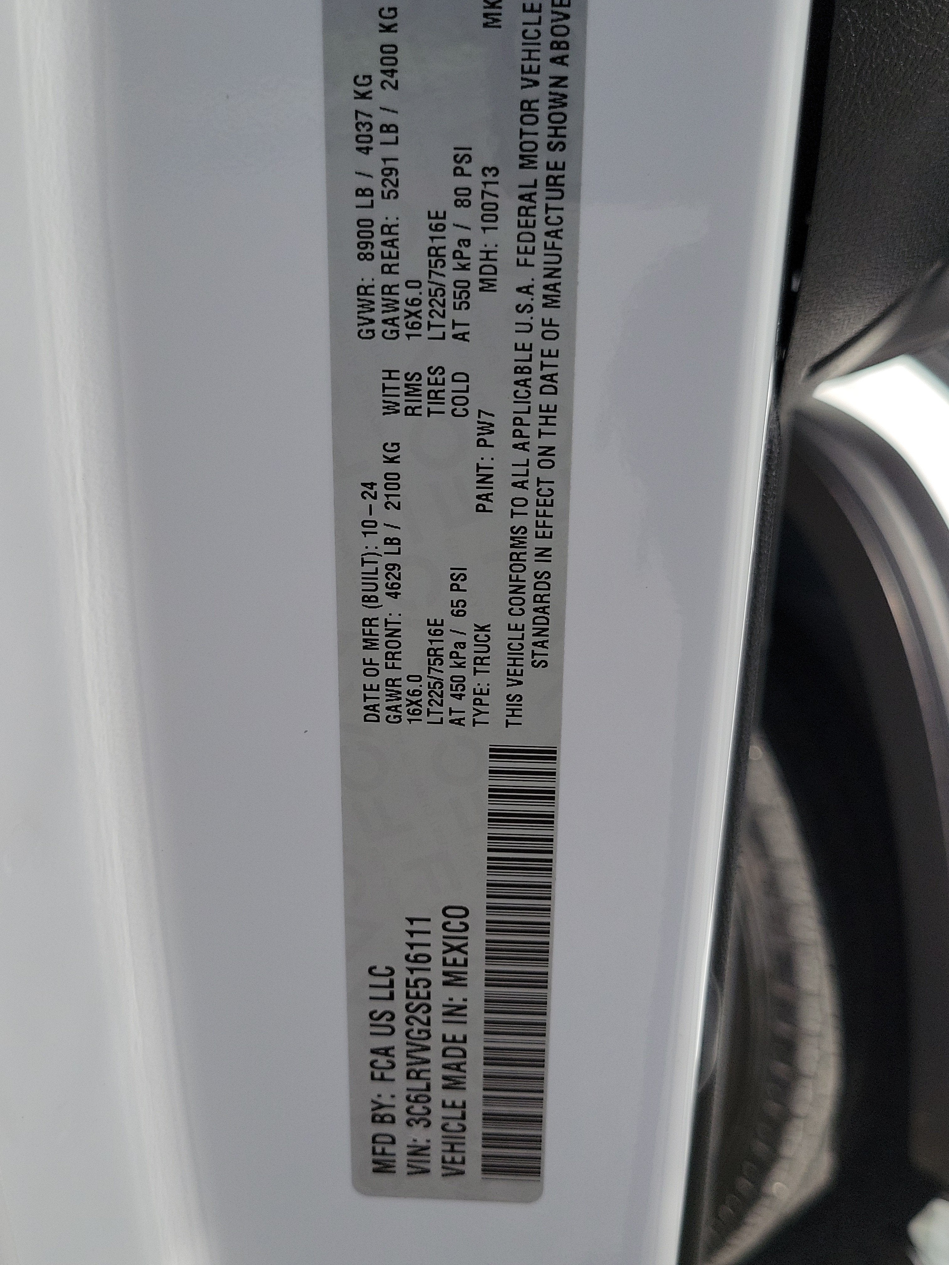 2025 RAM ProMaster Cargo Van Tradesman