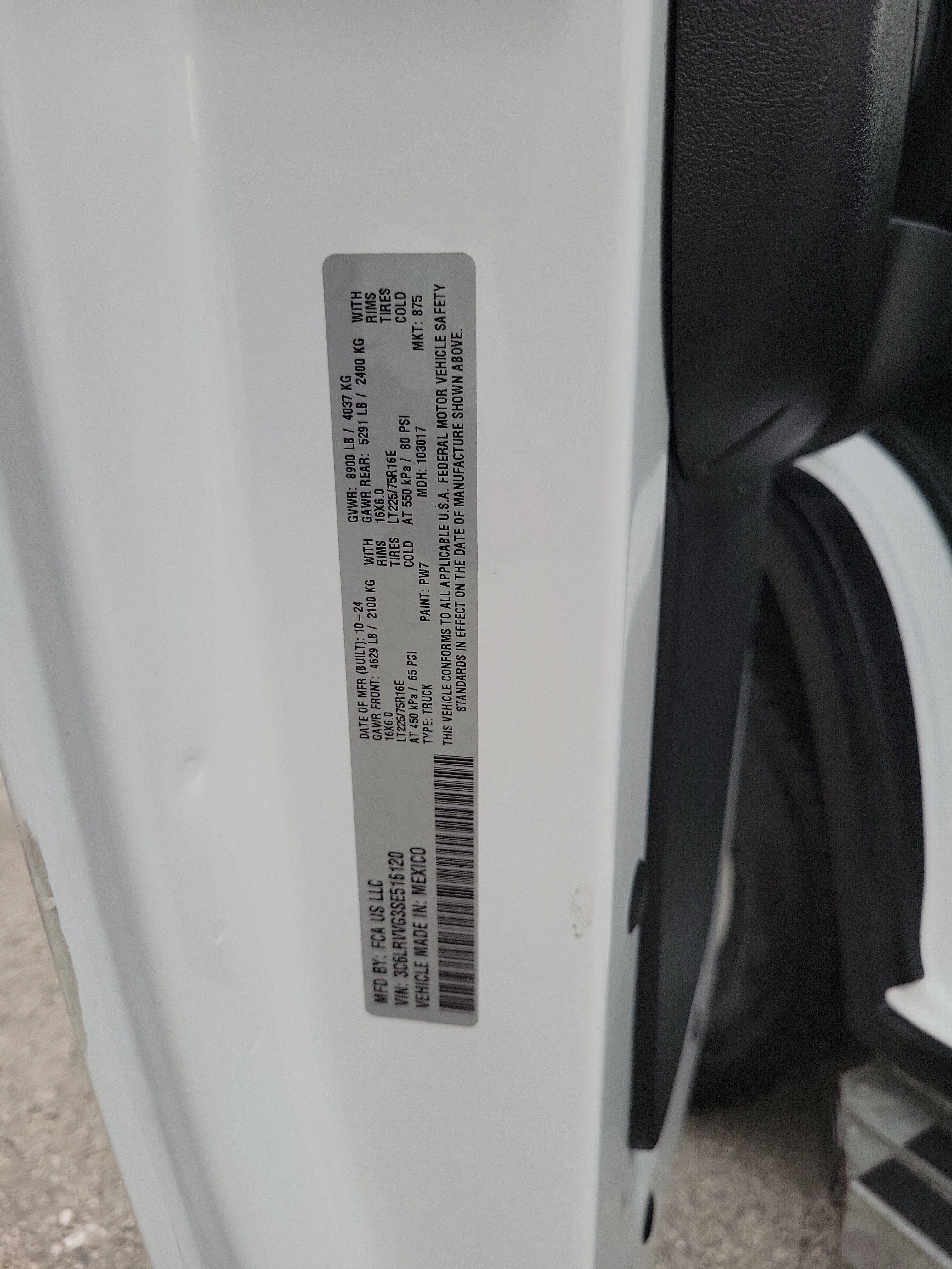 2025 RAM ProMaster Cargo Van Tradesman