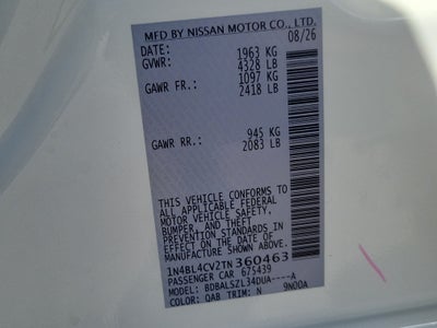 2026 Nissan Altima SR