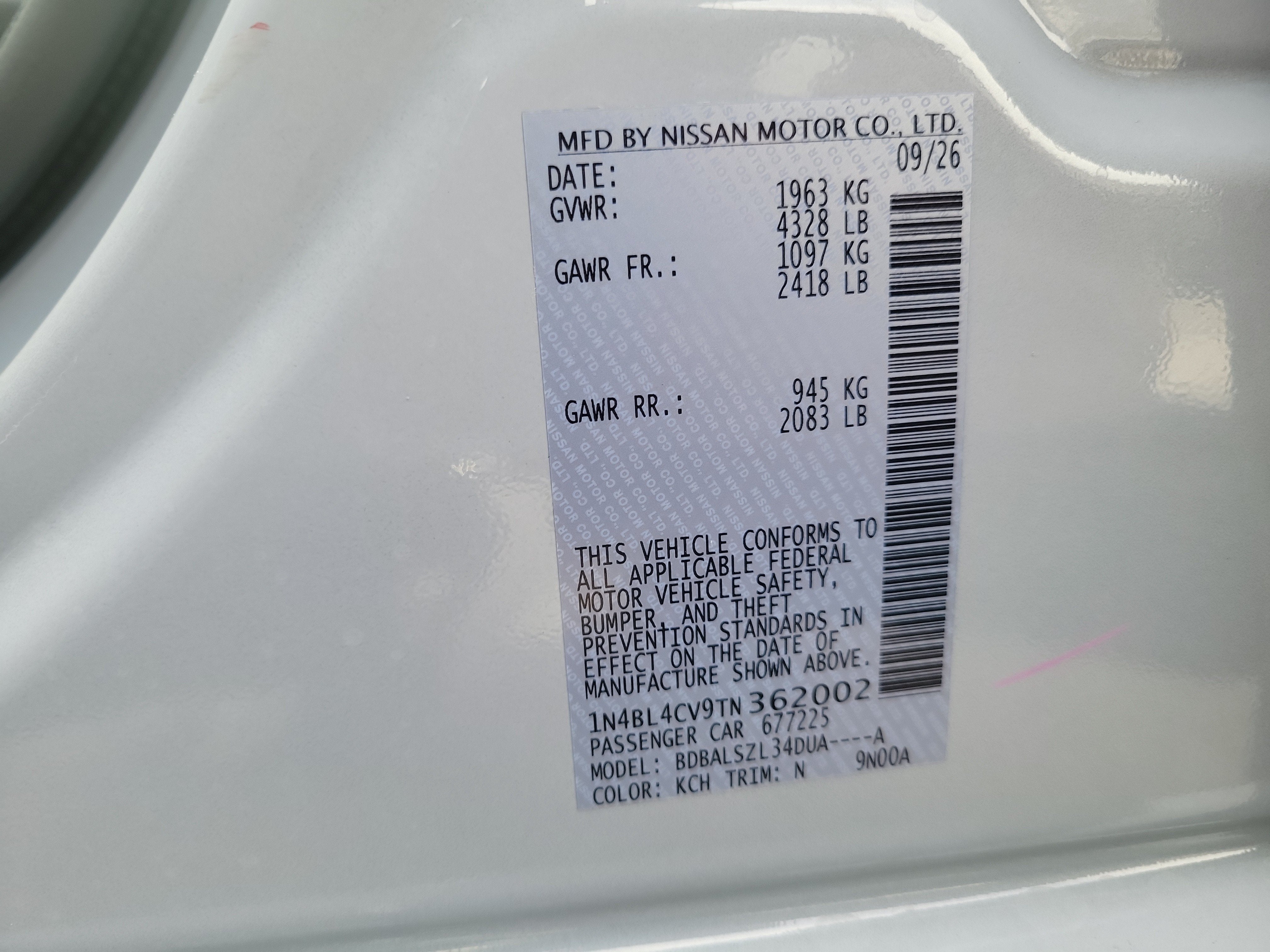 2026 Nissan Altima SR