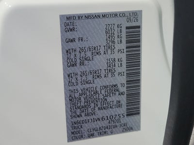 2027 Nissan N/A Crew Cab SV Long Bed