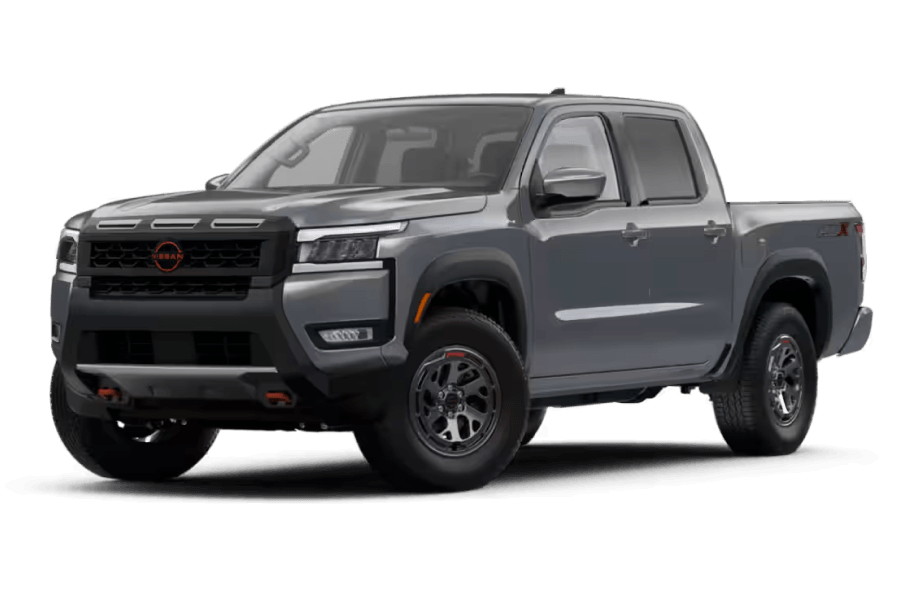 Nissan Frontier PRO-X® in Gun Metallic in three quarter angle.